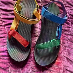 New Rainbow Pride Teva Platform Sandals
